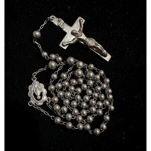 Creed Sterling Silver Rosary Beads Small Size 14"